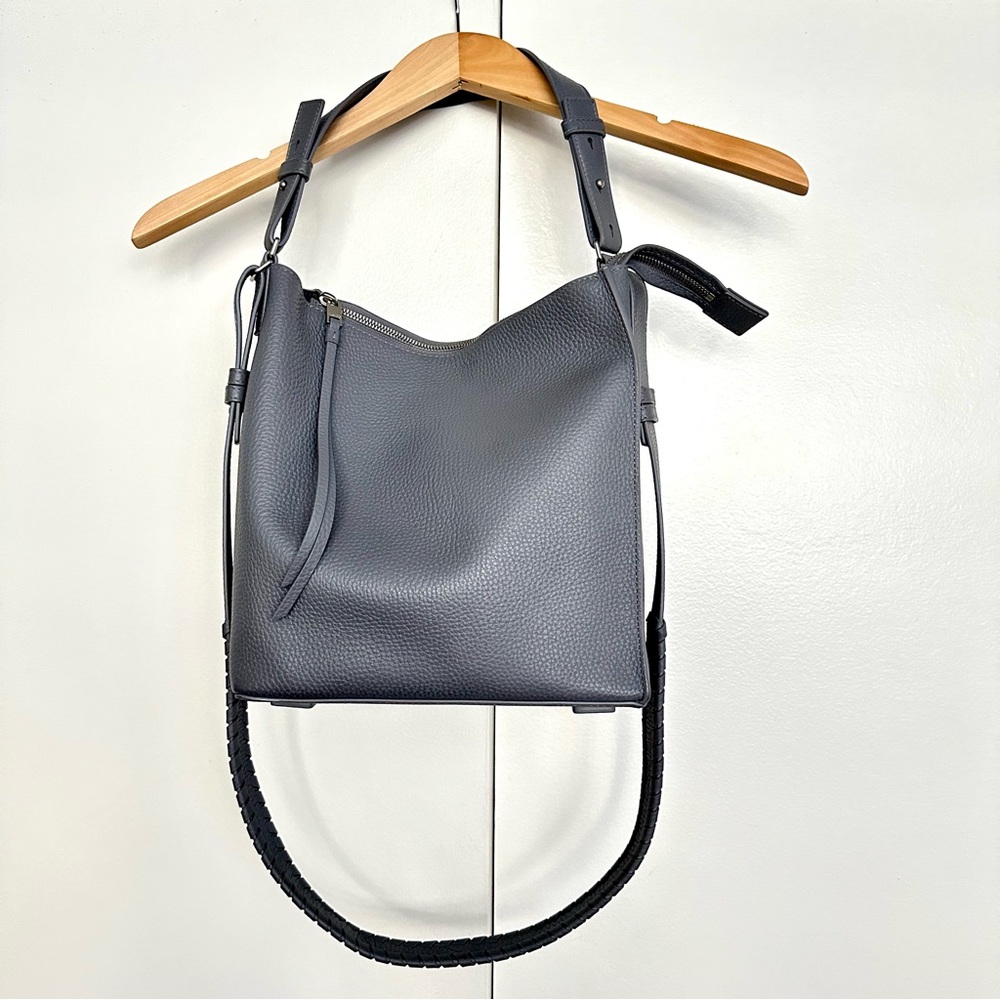 All Saints Kita Leather Crossbody bag - steel blue